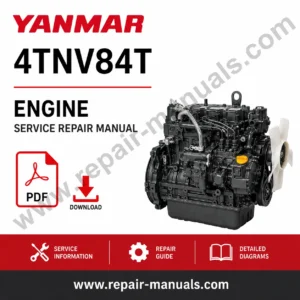 Yanmar 4TNV84TZ Engine Service Repair Manual cover featuring technical illustrations and detailed service instructions