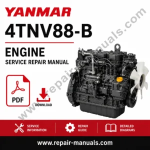 PDF cover of Yanmar 4TNV88-B service manual, detailing engine service procedures and maintenance guidelines