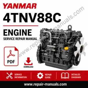 Yanmar 4TNV88C Engine Service Repair Manual cover featuring engine diagram and service instructions