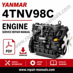 Yanmar 4TNV98C Engine Service Repair Manual, showcasing diagrams and repair guidelines for engine servicing