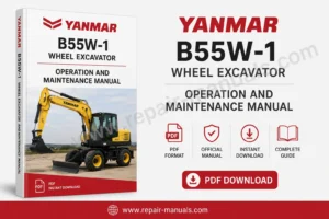Yanmar B55W-1 Wheel Excavator Operation and Maintenance Manual, displaying the model and key operational details