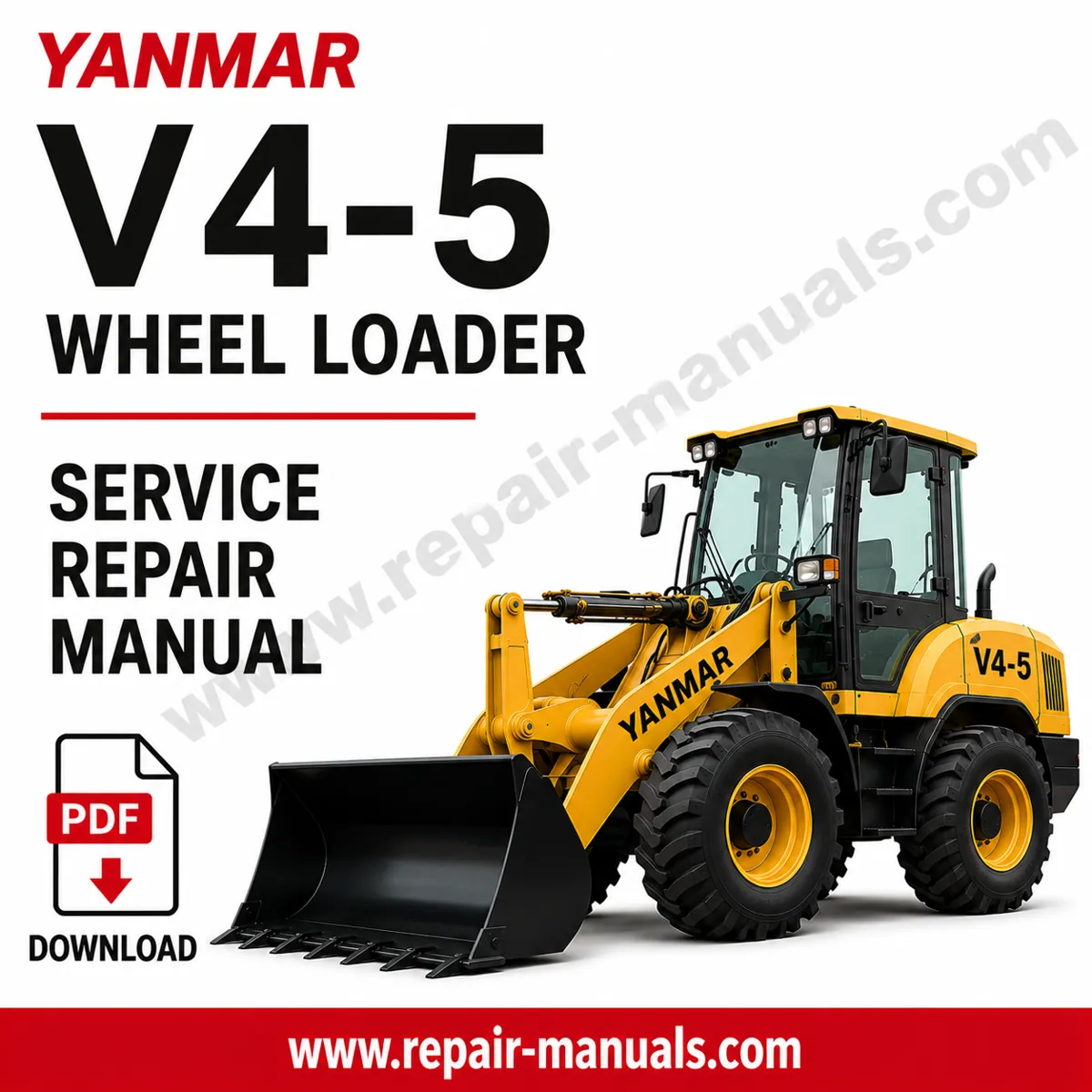 Service Repair Manual for Yanmar V4-5 Wheel Loader, showcasing diagrams and maintenance instructions