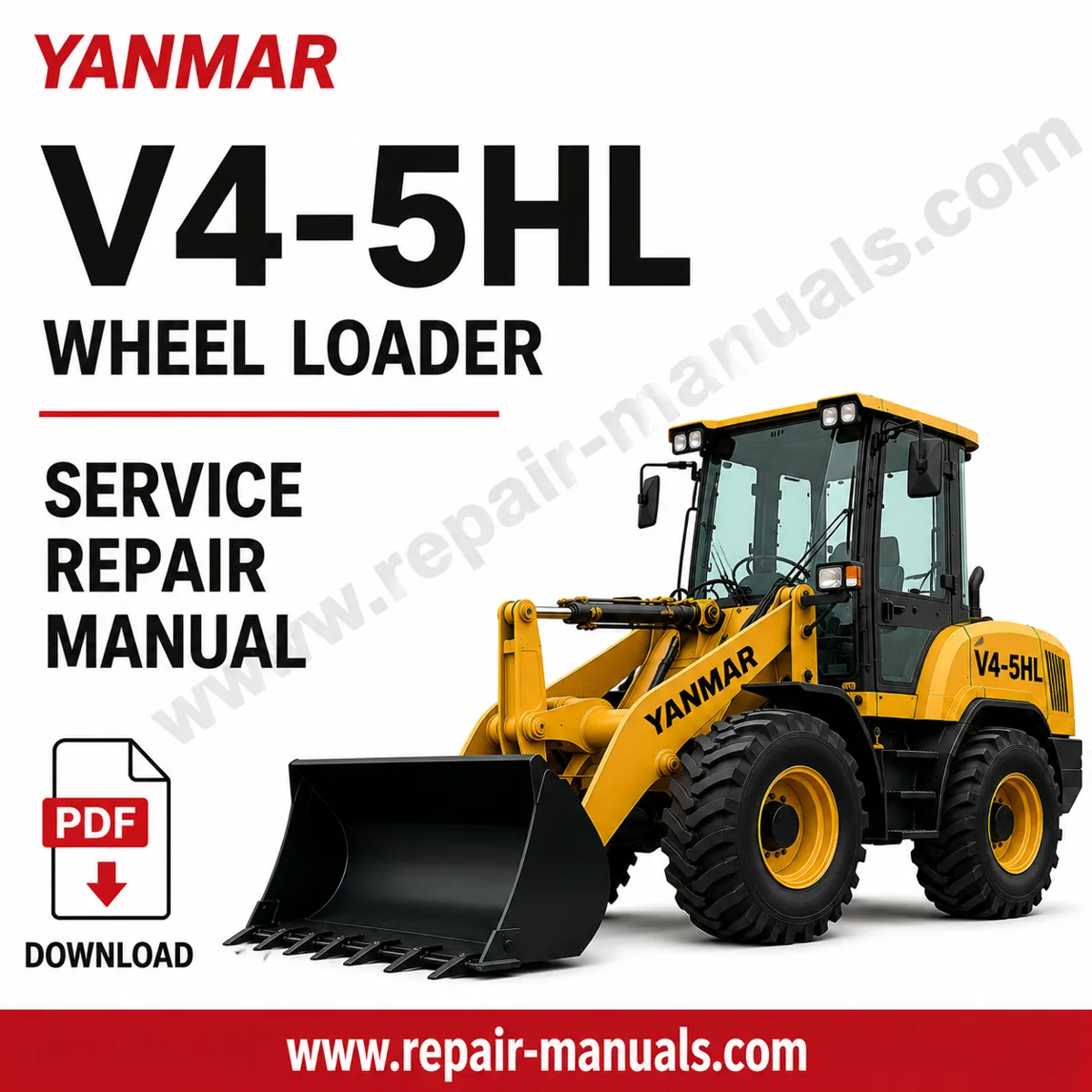 Service Repair Manual for Yanmar V4-5 Wheel Loader, showcasing diagrams and maintenance instructions