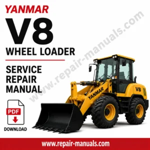 Yanmar V8 Wheel Loader Service Repair Manual cover featuring the loader and technical illustrations