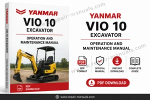Yanmar VIO 10 Excavator operation and maintenance manual, showcasing the model and key operational details