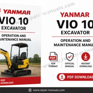 Yanmar VIO 10 Excavator operation and maintenance manual, showcasing the model and key operational details