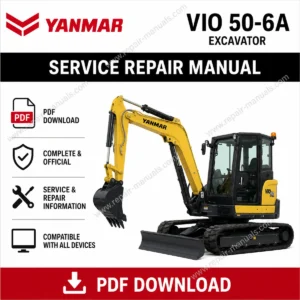 Service Repair Manual for Yanmar VIO 50-6A Excavator, showcasing detailed diagrams and maintenance instructions