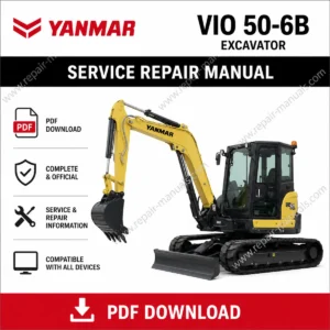 Yanmar VIO 50-6B Excavator service repair manual, showcasing the model and key repair information