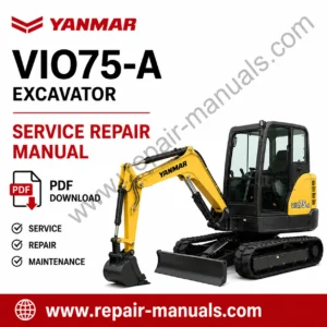 Service Repair Manual for Yanmar VIO75-A Excavator, showcasing detailed diagrams and maintenance instructions