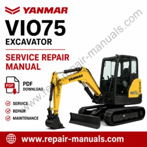 Service repair manual for Yanmar VIO75 Excavator, showcasing detailed diagrams and maintenance instructions