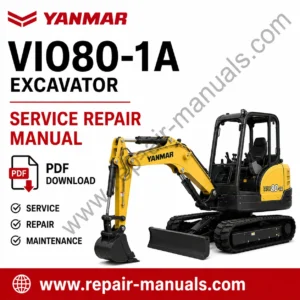 Yanmar VIO80-1A Excavator Service Repair Manual PDF download cover image with excavator graphic and factory workshop service information