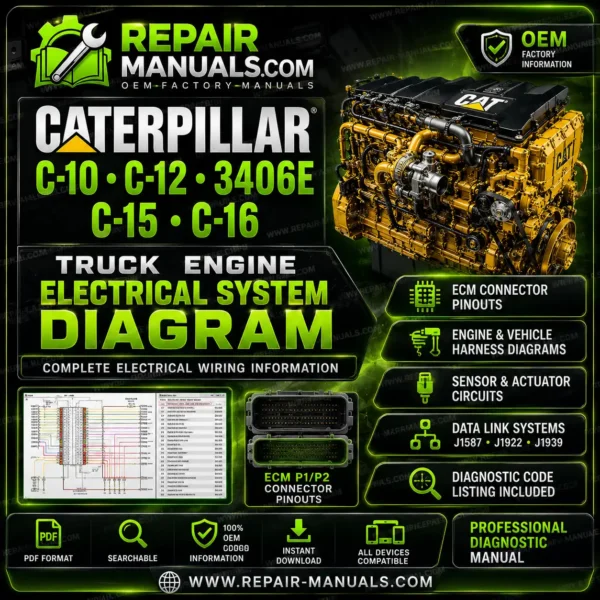 Cat C16 Belt Routing Caterpillar C10 C12 3406E C15 C16 Truck Engine Electrical System ...