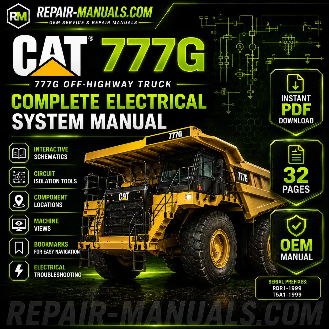 Caterpillar 777G Complete Electrical System Manual PDF Download