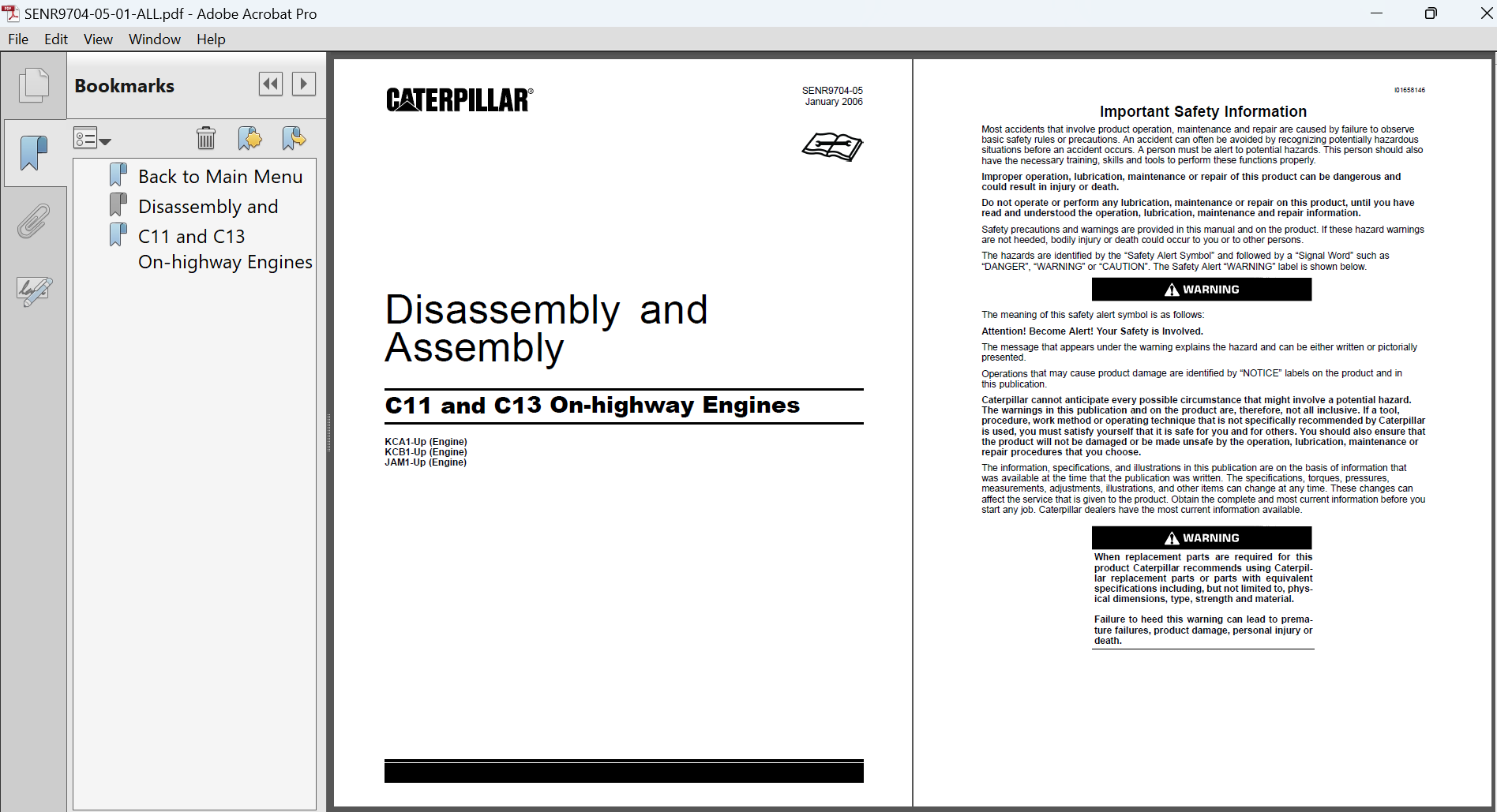 Caterpillar C11 C13 Disassembly and Assembly Manual PDF Download