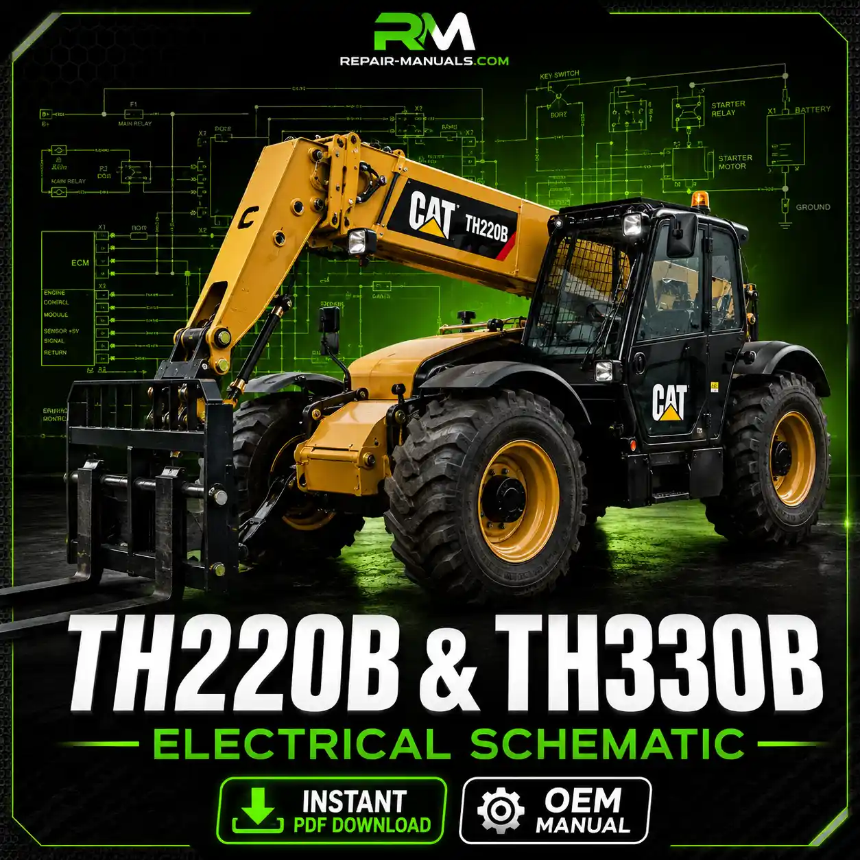 Caterpillar TH220B TH330B Telehandler Electrical System Schematic PDF Manual