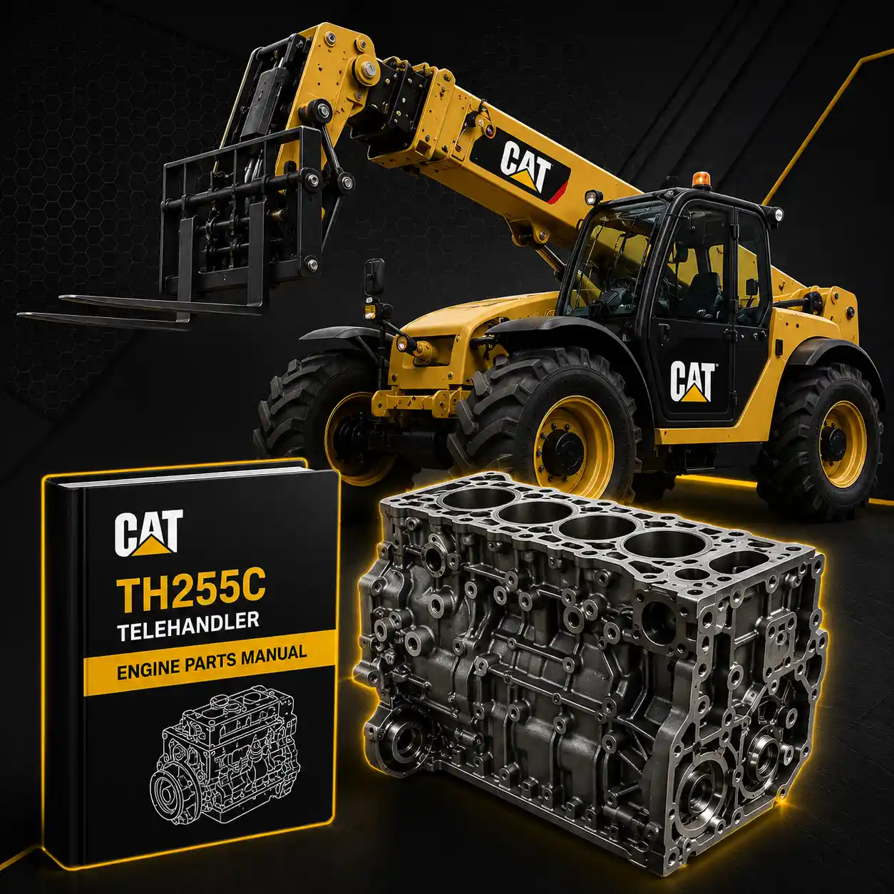 Caterpillar TH255C Telehandler Engine Parts Manual PDF Download Cover