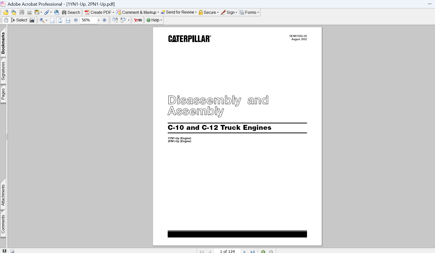 Caterpillar C-10 C-12 Truck Engines Disassembly and Assembly Manual PDF Download