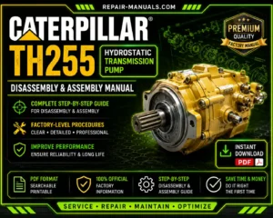 Caterpillar TH255 Hydrostatic Transmission Pump Disassembly and Assembly Manual