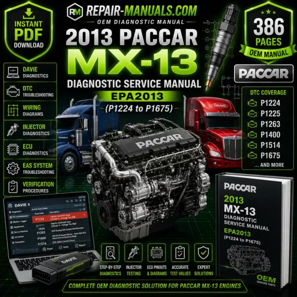 2013 PACCAR MX-13 Diagnostic Service Manual EPA2013 P1224–P1675