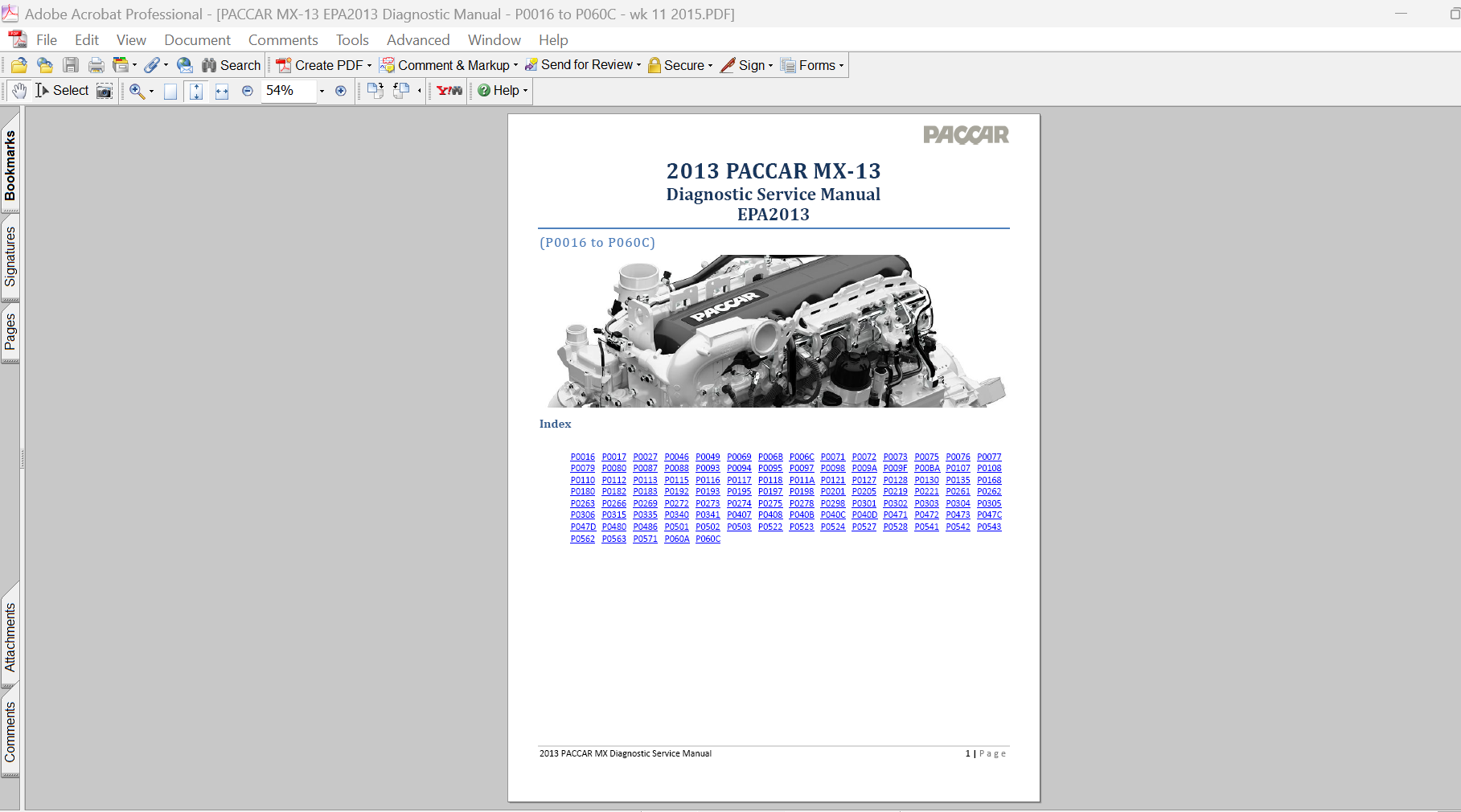 Diagnostic Service Manual for the 2013 Paccar MX-13, focusing on EPA 2013 compliance and repair guidelines