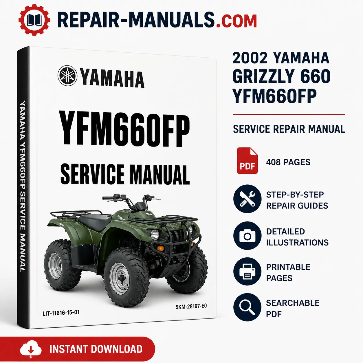 2002 Yamaha Grizzly 660 YFM660FP Service Repair Manual PDF Download