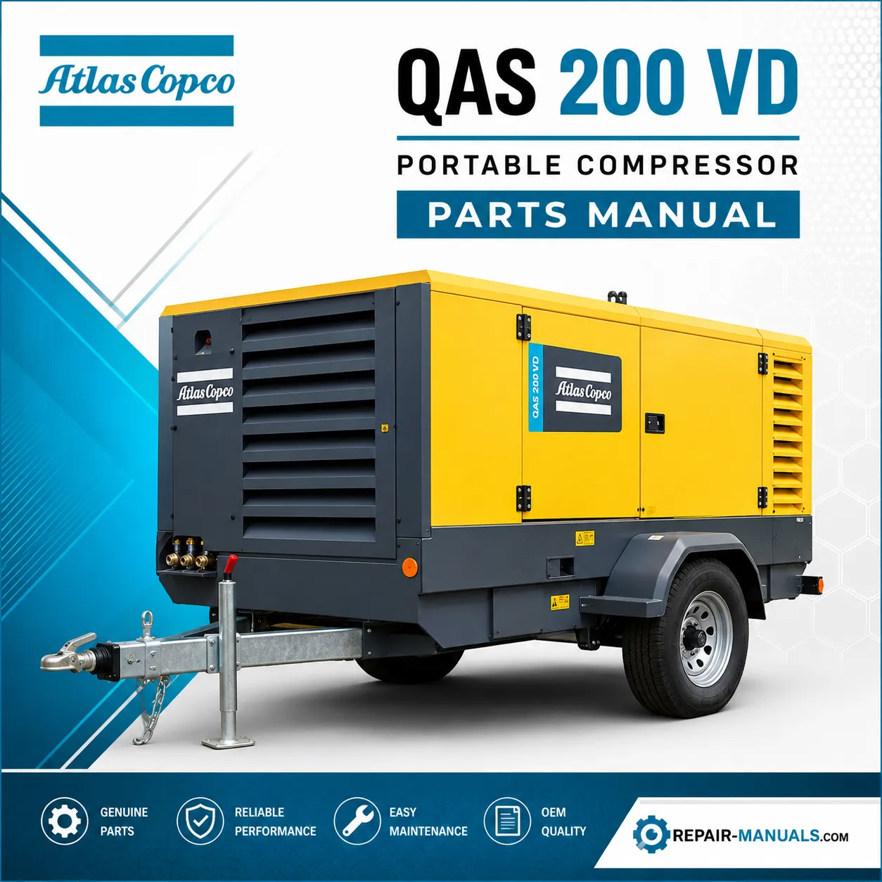 Atlas Copco QAS 200 VD Portable Generator Parts Manual PDF