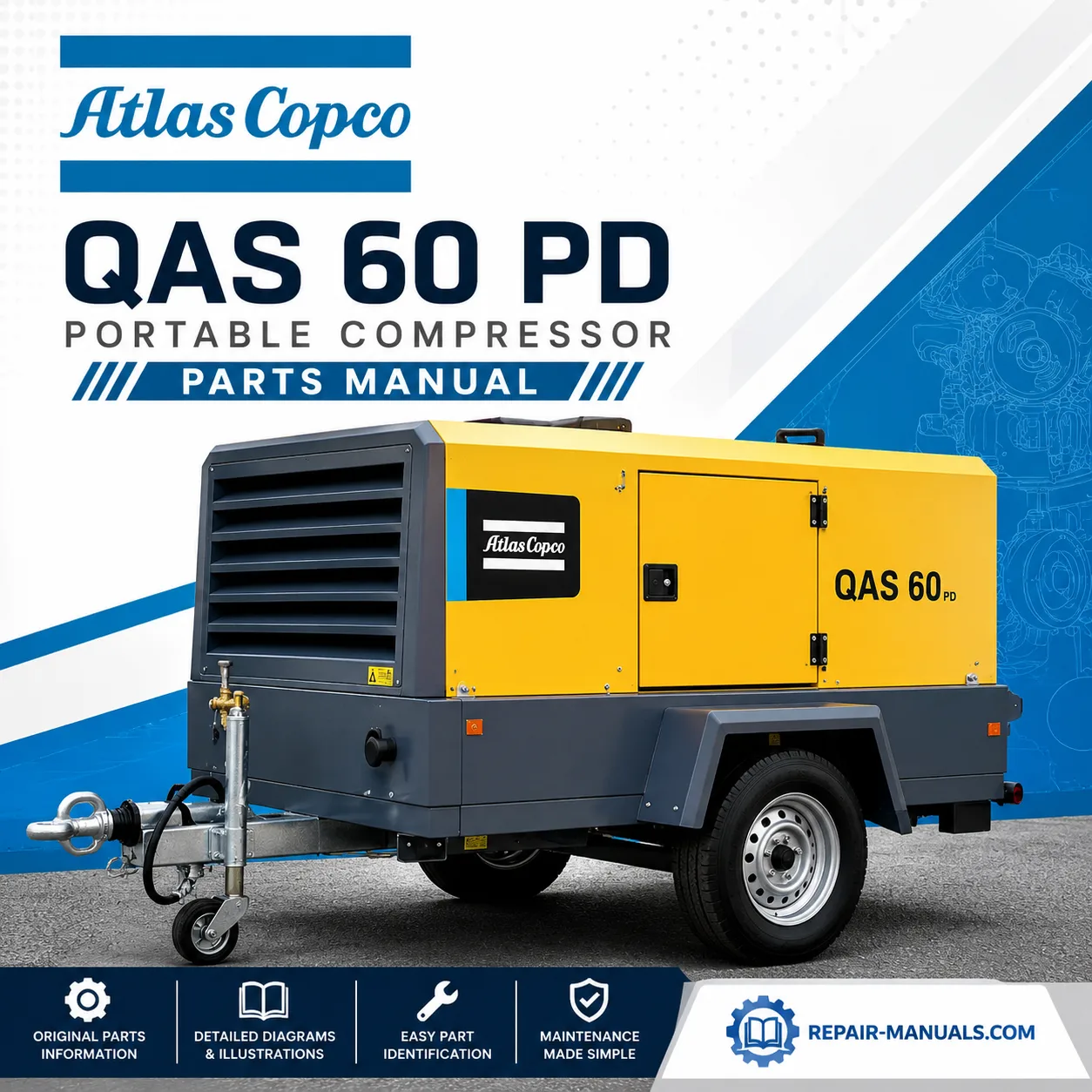 Atlas Copco QAS 60 PD Portable Generator Parts Manual PDF