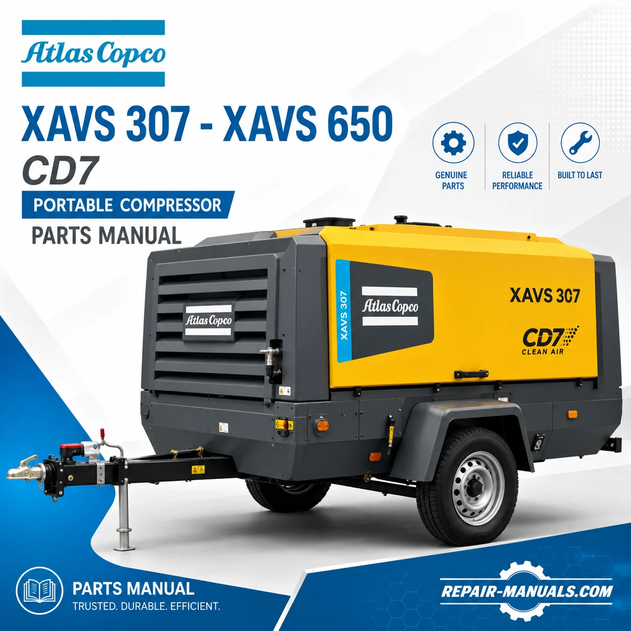 Atlas Copco XAVS 307 XAVS 650 CD7 Portable Compressor Parts Manual PDF