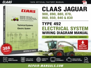 CLAAS JAGUAR Type 492 Electrical System Wiring Diagram Manual PDF