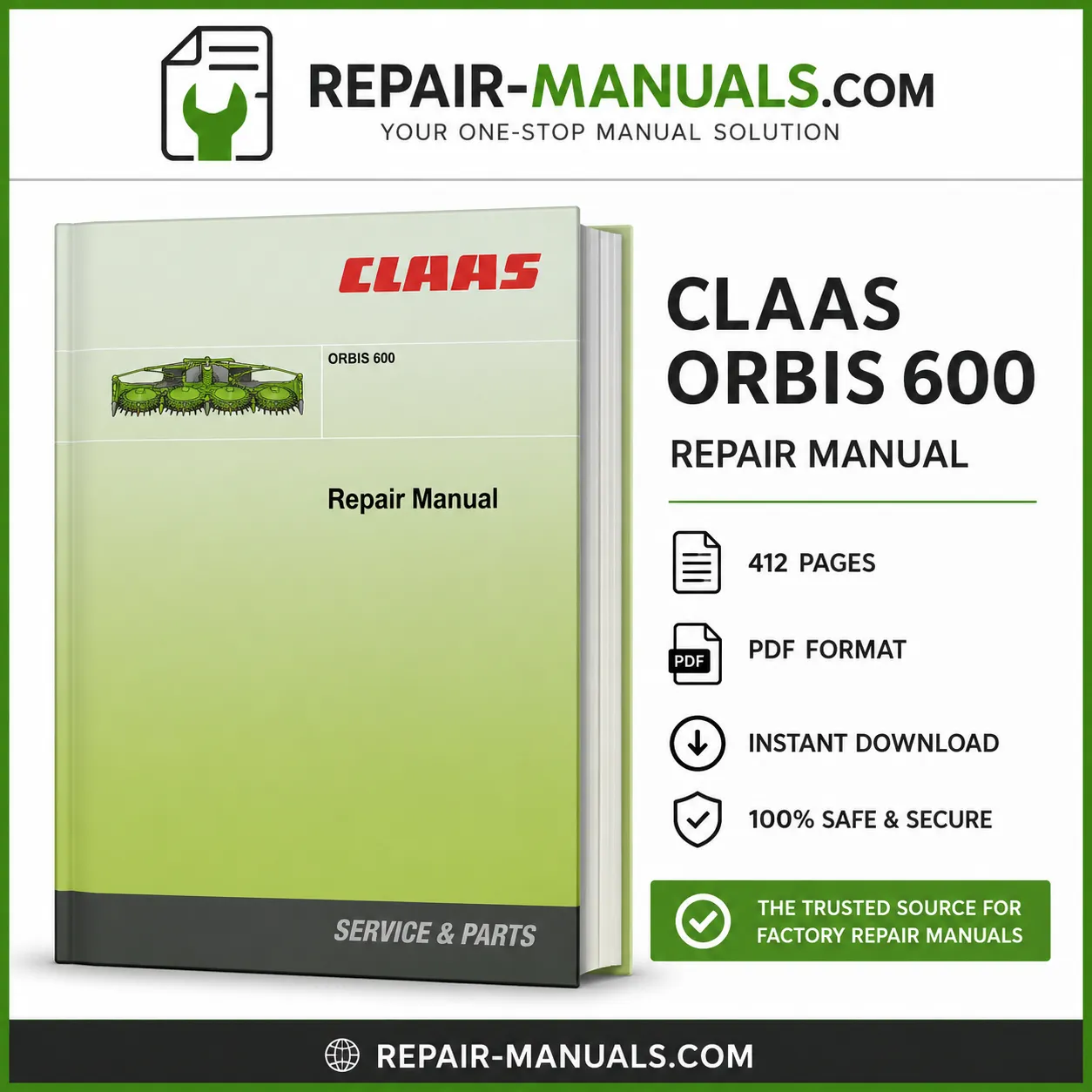 CLAAS ORBIS 600 Repair Manual PDF Workshop Service Manual