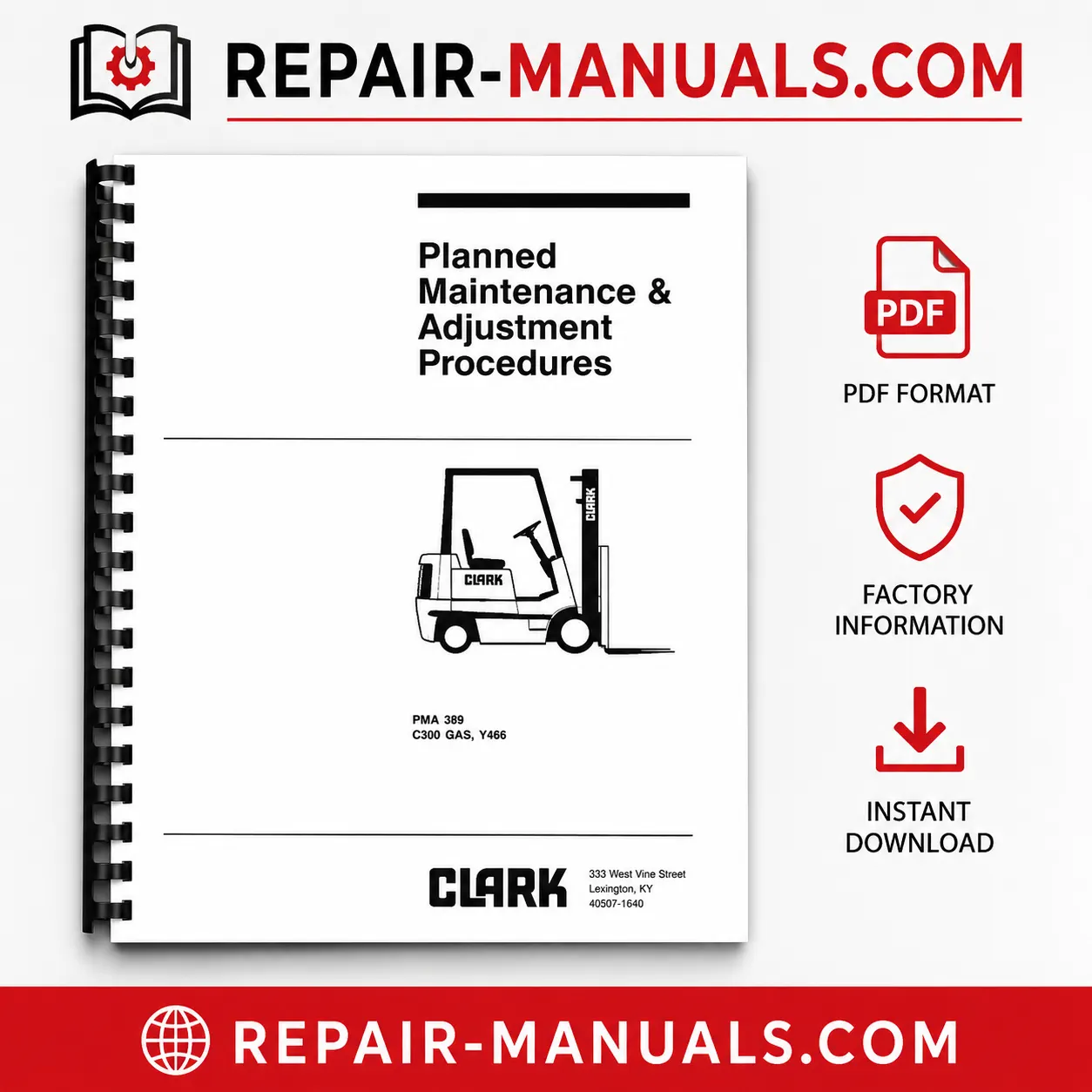 CLARK C300-356 Forklift Overhaul Service Repair Manual PDF