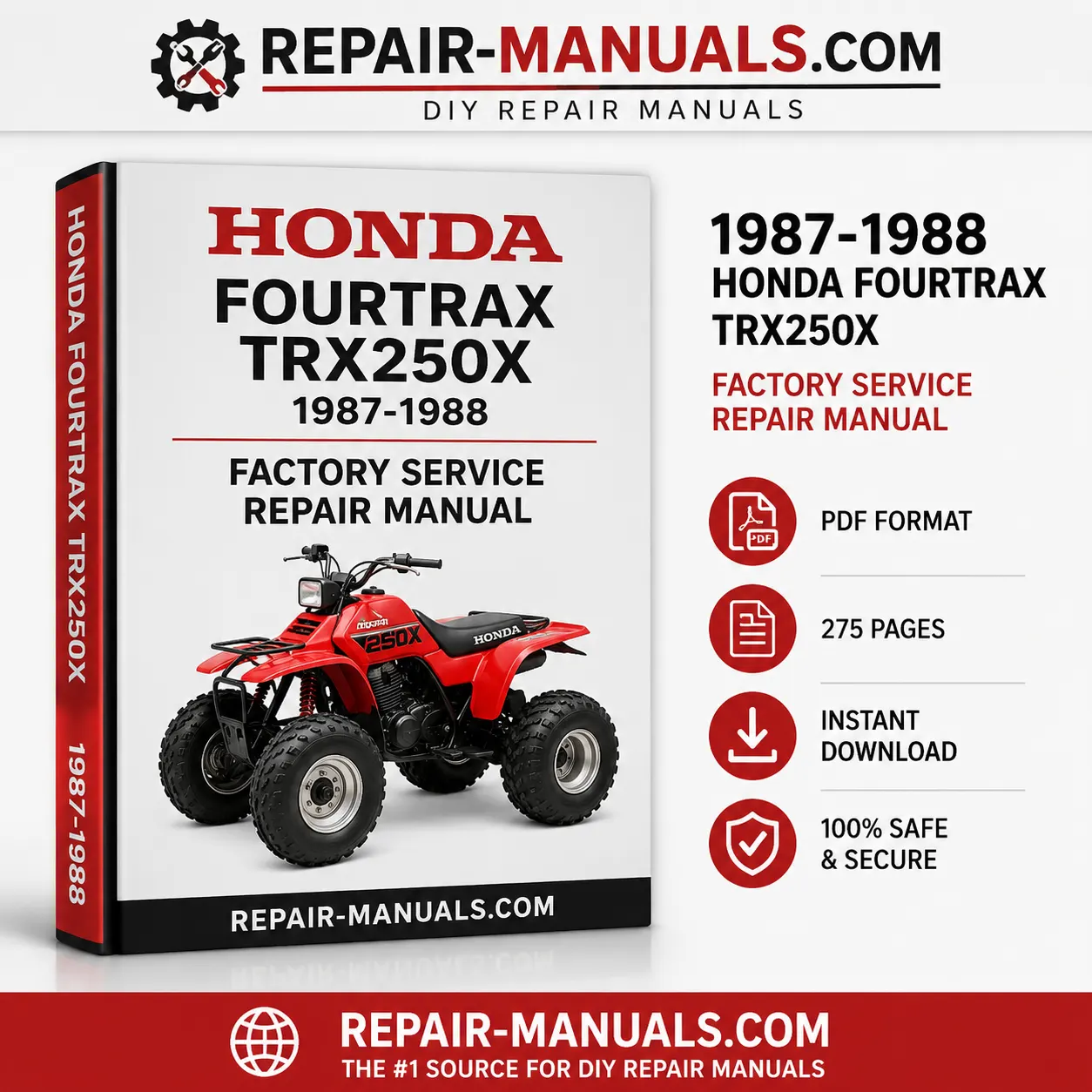 Honda FourTrax TRX250X 1987-1988 Factory Service Repair Manual PDF
