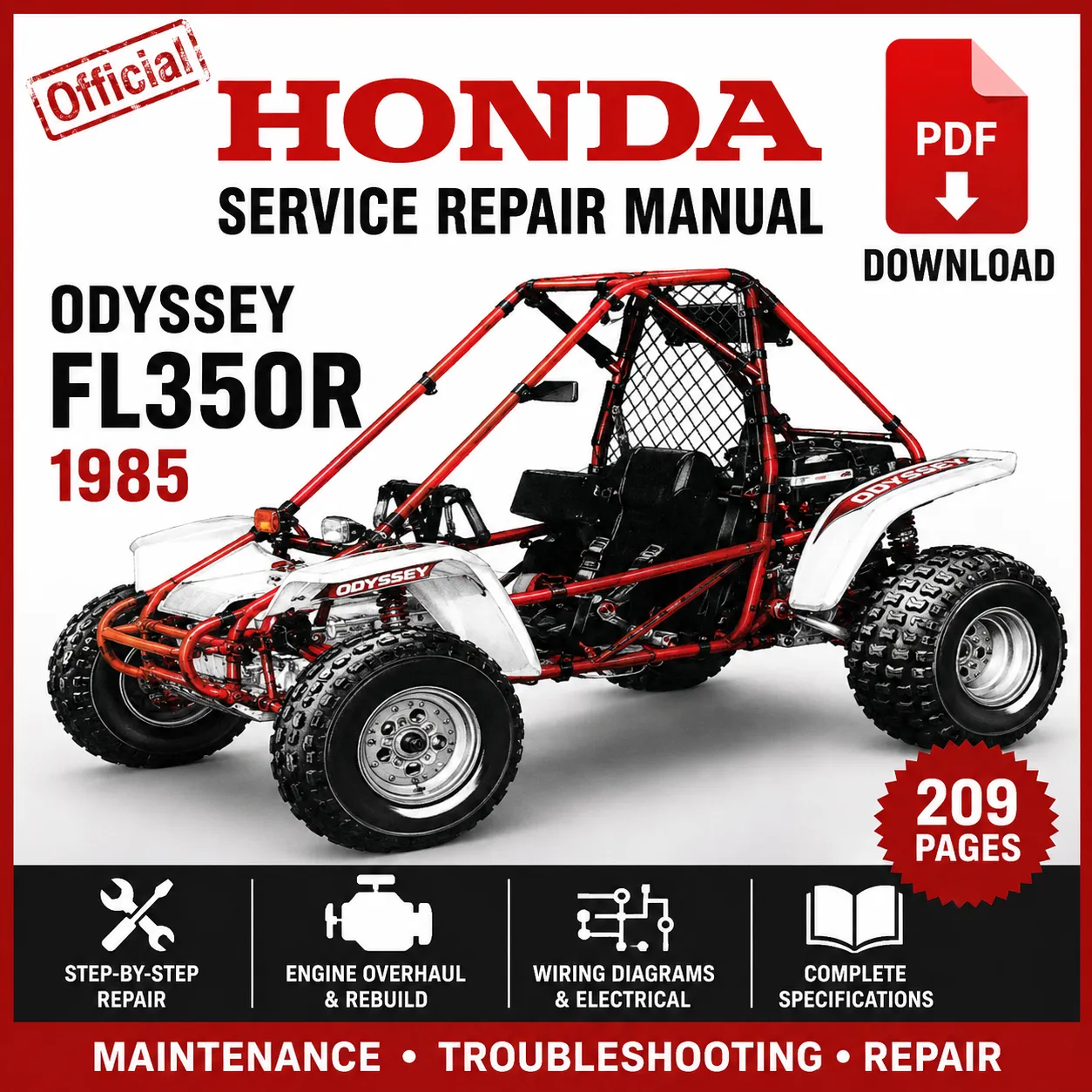 1985 Honda Odyssey FL350R Factory Service Repair Manual PDF Download