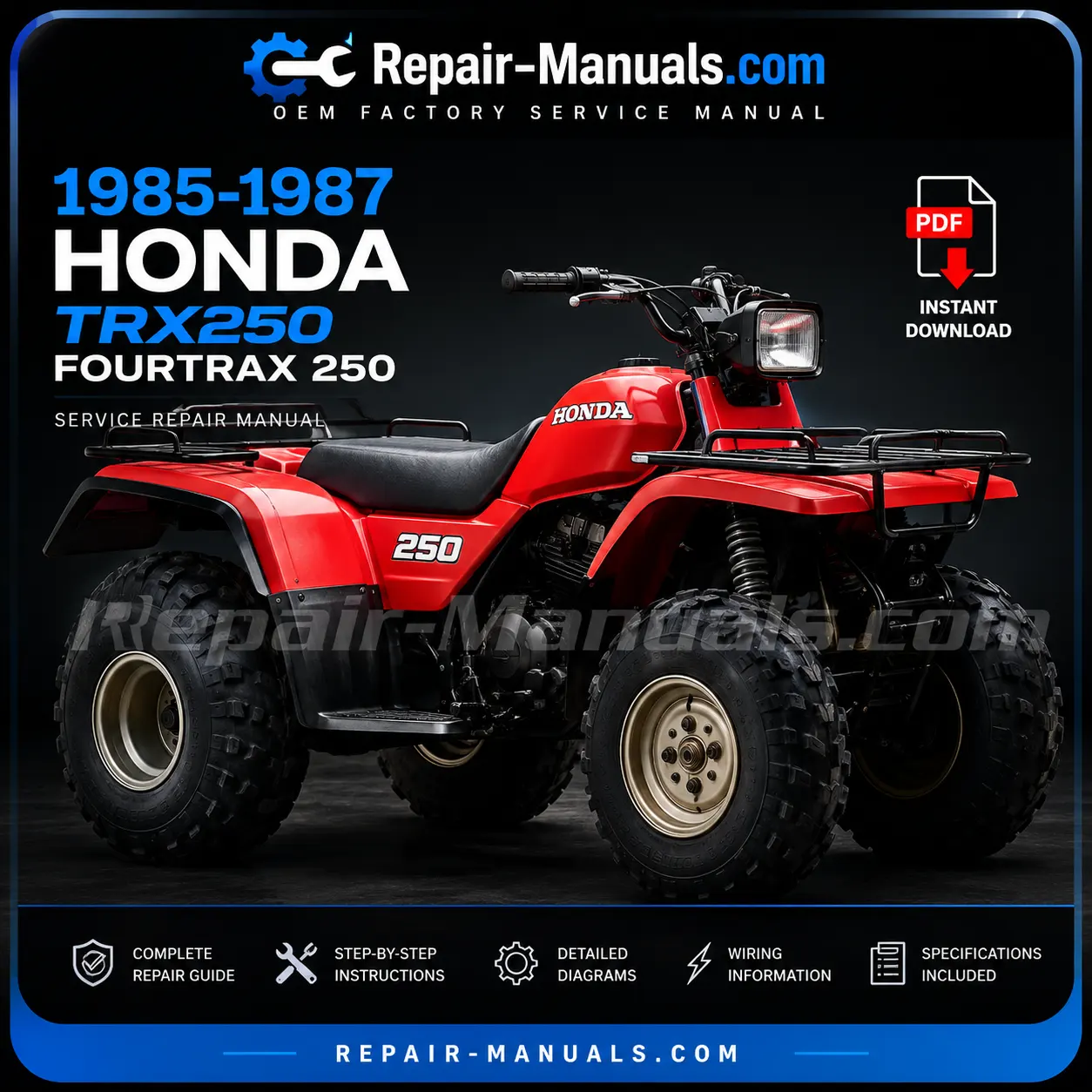 1985-1987 Honda TRX250 FourTrax 250 Factory Service Repair Manual PDF