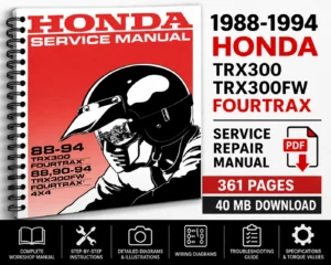 Honda TRX300 & TRX300FW FourTrax Service Repair Manual (1988-1994 Models)