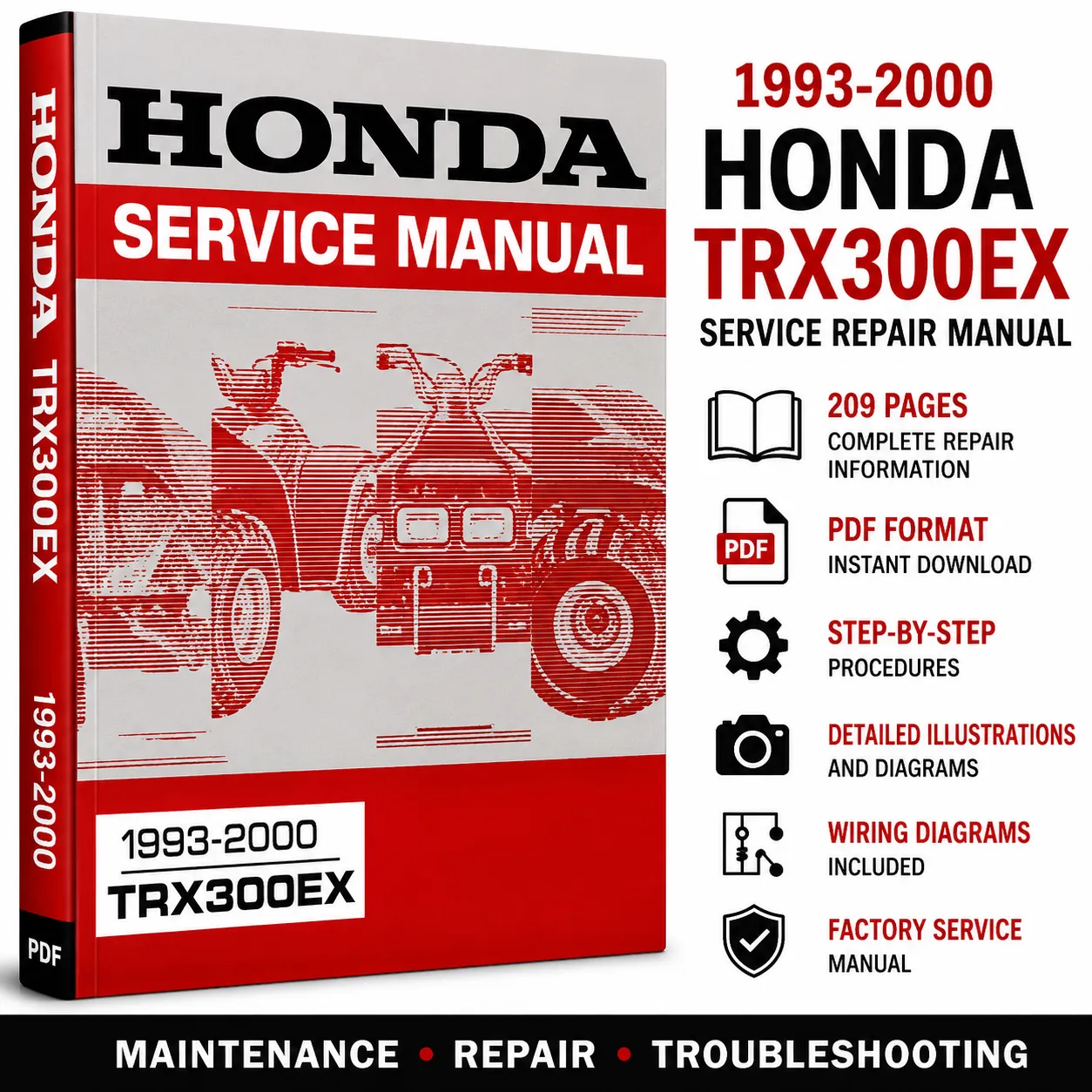 1993-2000 Honda TRX300EX Service Repair Manual PDF