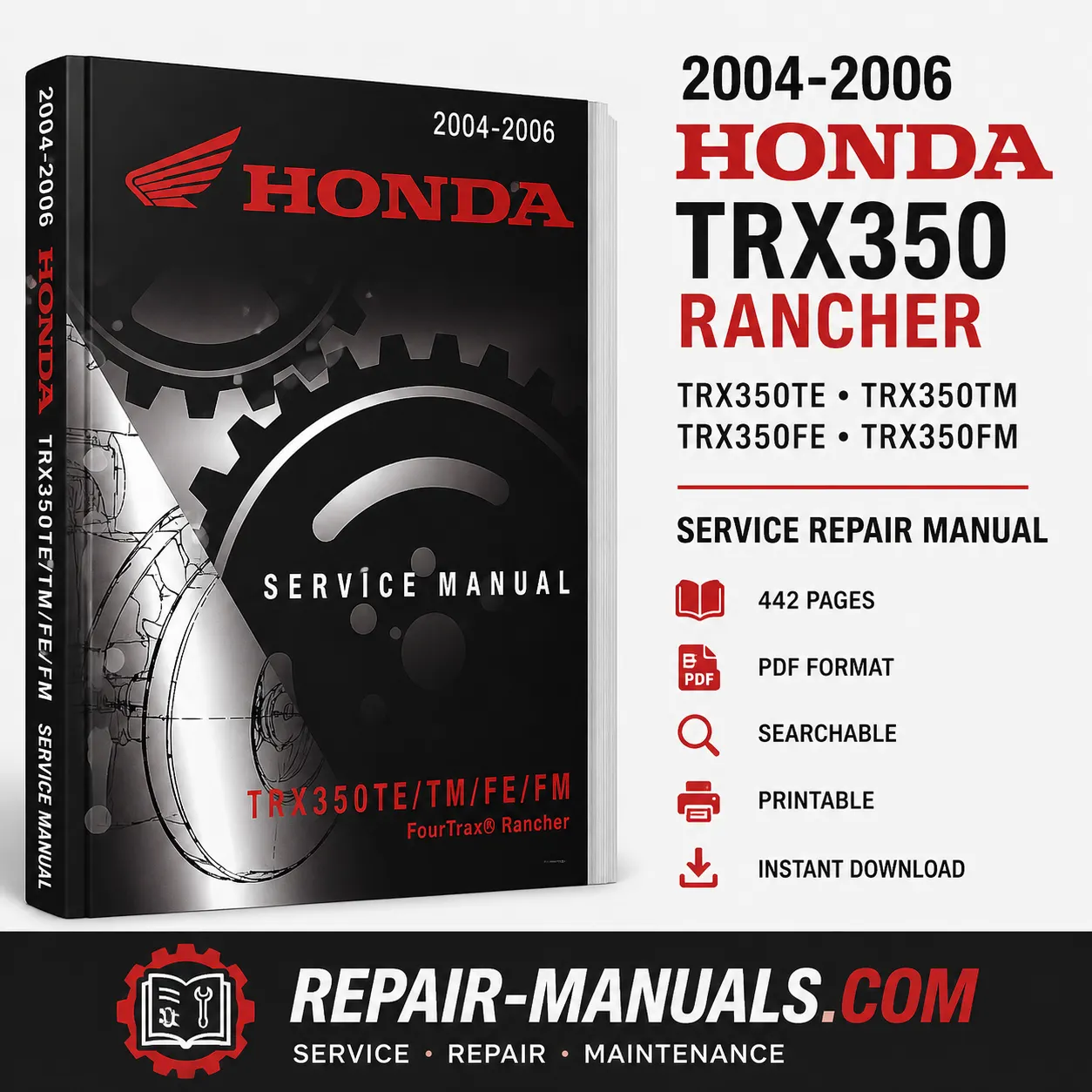2004-2006 Honda TRX350 Rancher TRX350TE TRX350TM TRX350FE TRX350FM Factory Service Repair Manual PDF