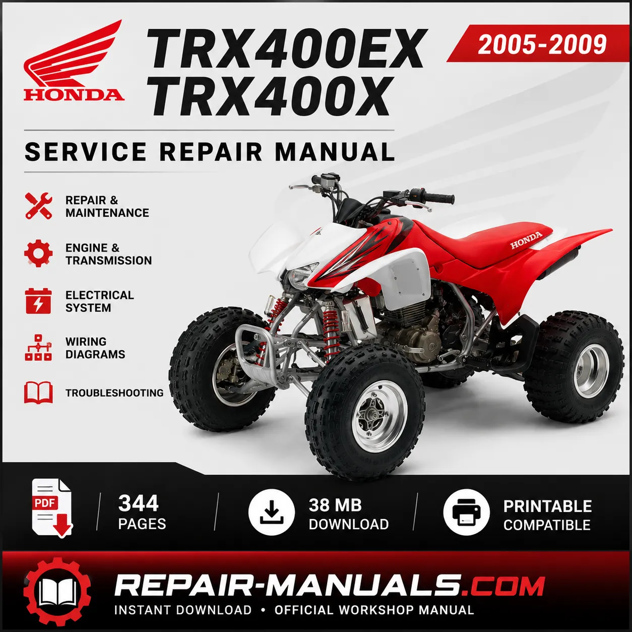 Honda TRX400EX TRX400X Factory Service Repair Manual PDF