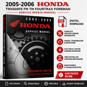 Honda TRX500FE FM TM FourTrax Foreman Service Repair Manual (2005-2006 Models)