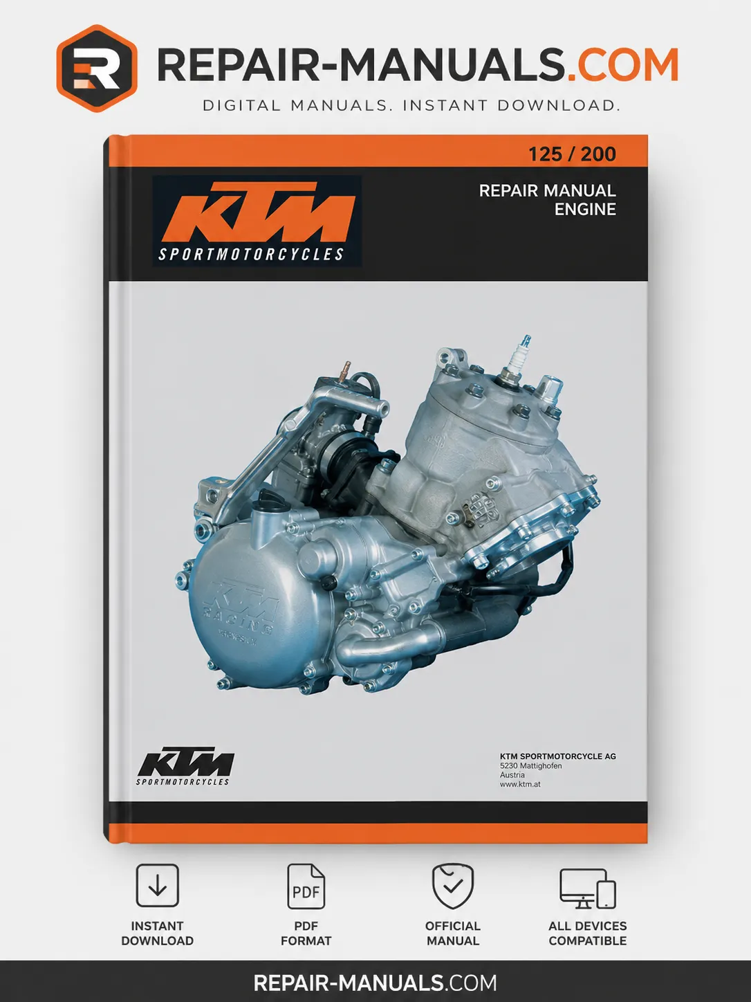 2003 KTM 125 200 SX MXC EXC Engine Repair Manual PDF