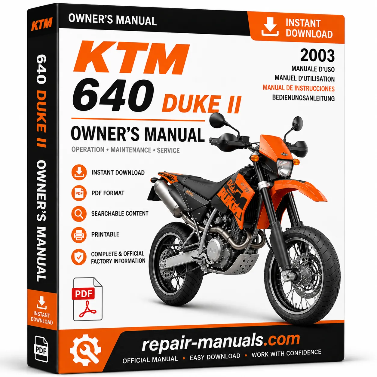 2003 KTM 660 SMC Owner's Manual PDF Download