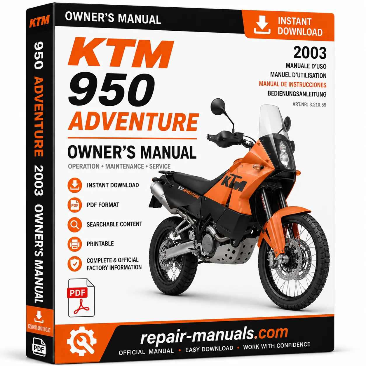 2003 KTM 950 Adventure Owner's Manual PDF Download