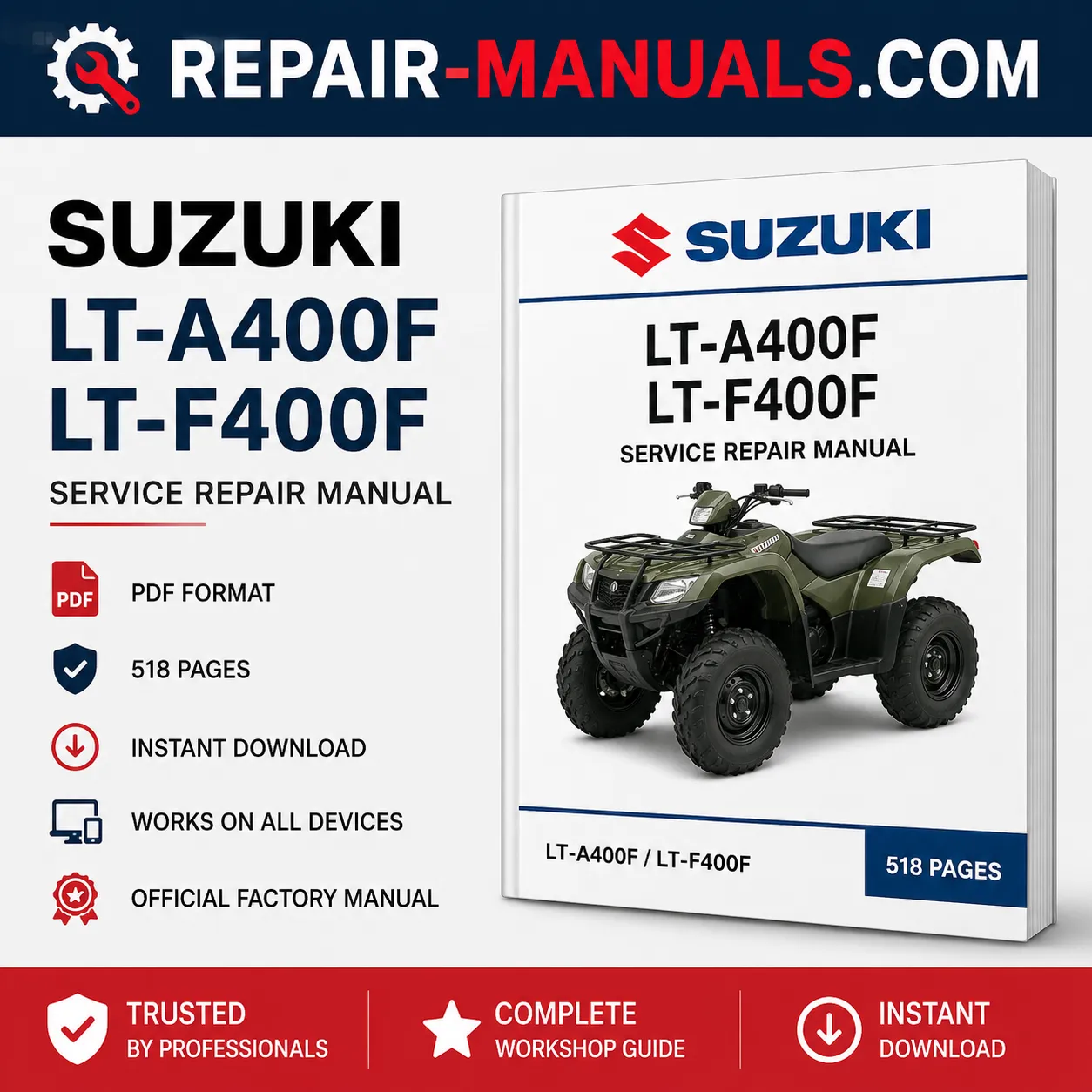 Suzuki LT-A400F LT-F400F KingQuad Service Repair Manual PDF