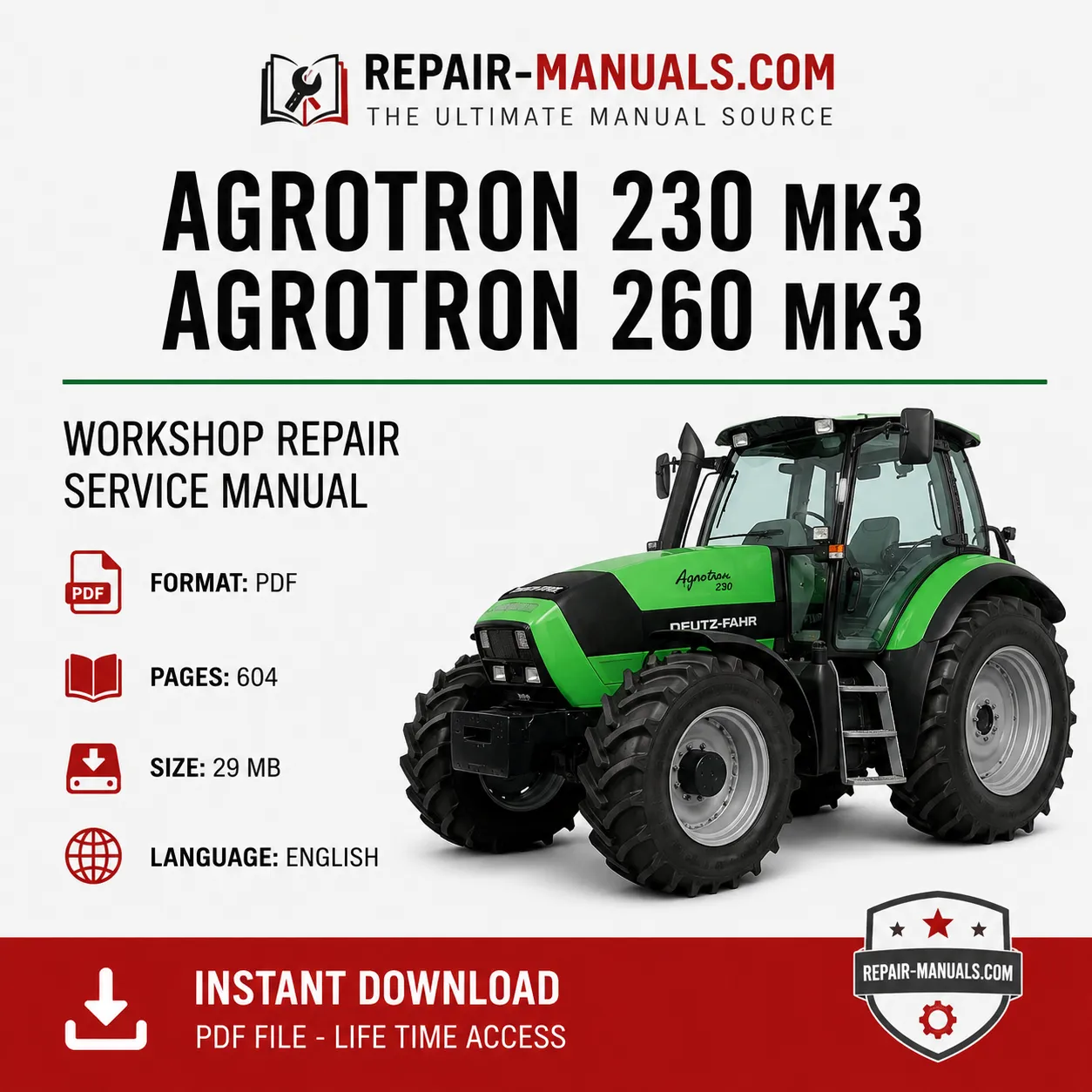 AGROTRON 230 260 MK3 workshop repair manual