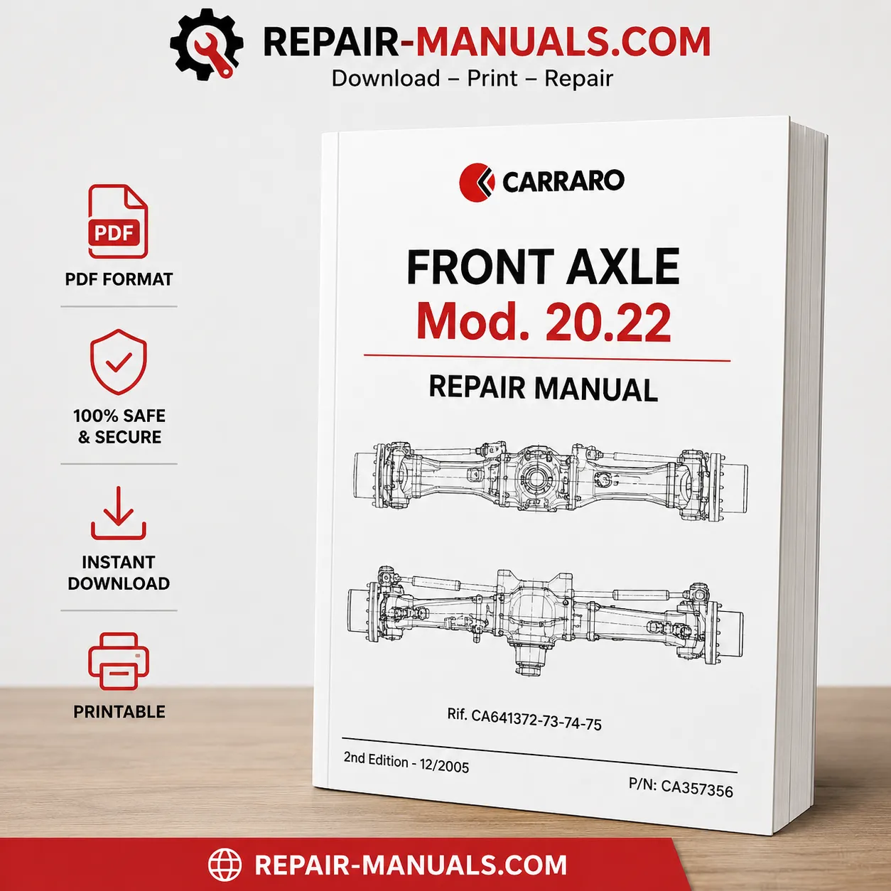 Carraro Front Axle Mod. 20.22 Repair Manual for Agrotron 120-130