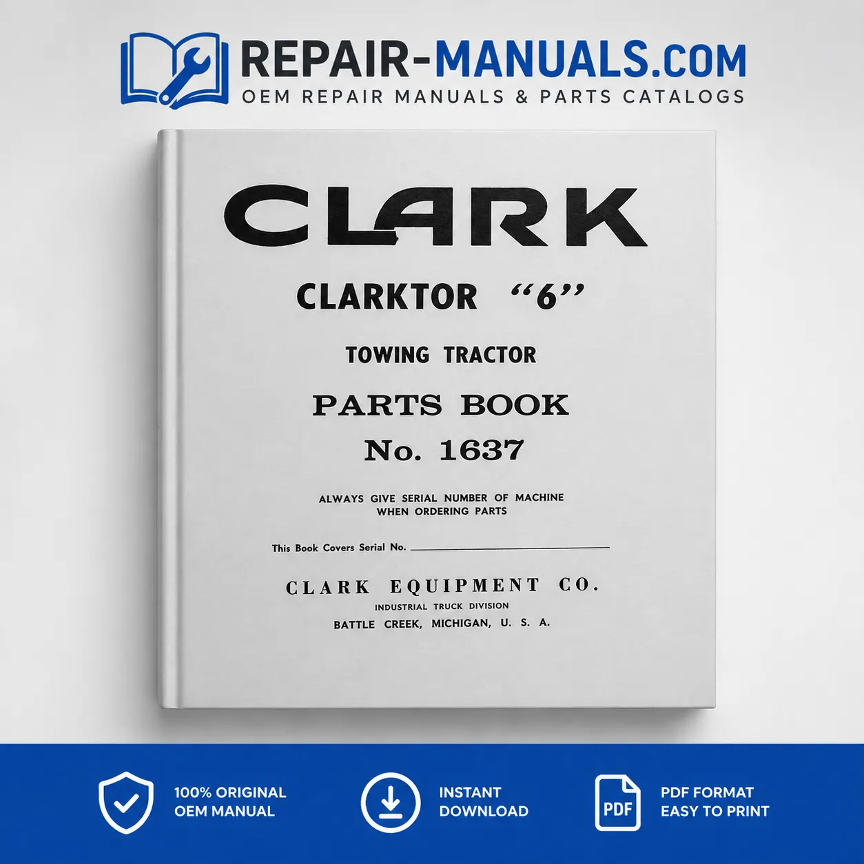 CLARK CLARKTOR 6 Towing Tractor Parts Book Manual PDF
