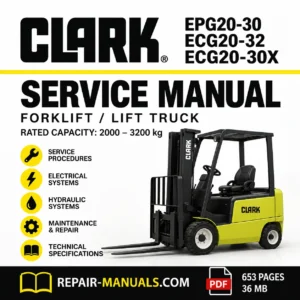 CLARK EPG20-30 ECG20-32 ECG20-30X Forklift Service Manual