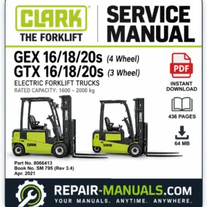 CLARK GEX 16 18 20 and GTX 16 18 20 Service Manual