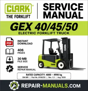 CLARK GEX 40/45/50 Forklift Service Repair Manual