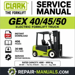 CLARK GEX 40 45 50 Forklift Service Manual